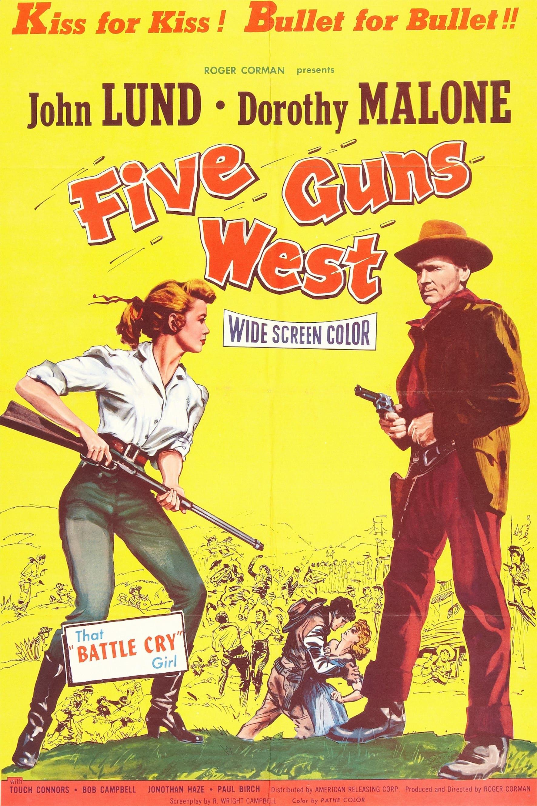Fünf Revolver gehen nach Westen poster