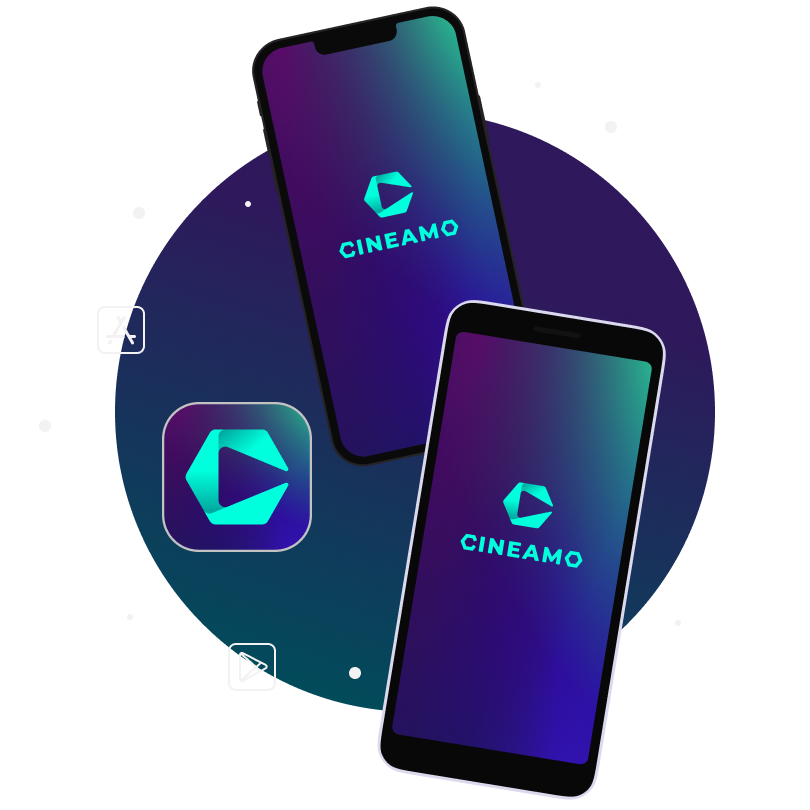 Finde die Cineamo-App in deinem App-Store